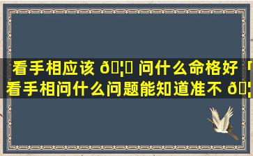 看手相应该 🦊 问什么命格好「看手相问什么问题能知道准不 🦄 准」